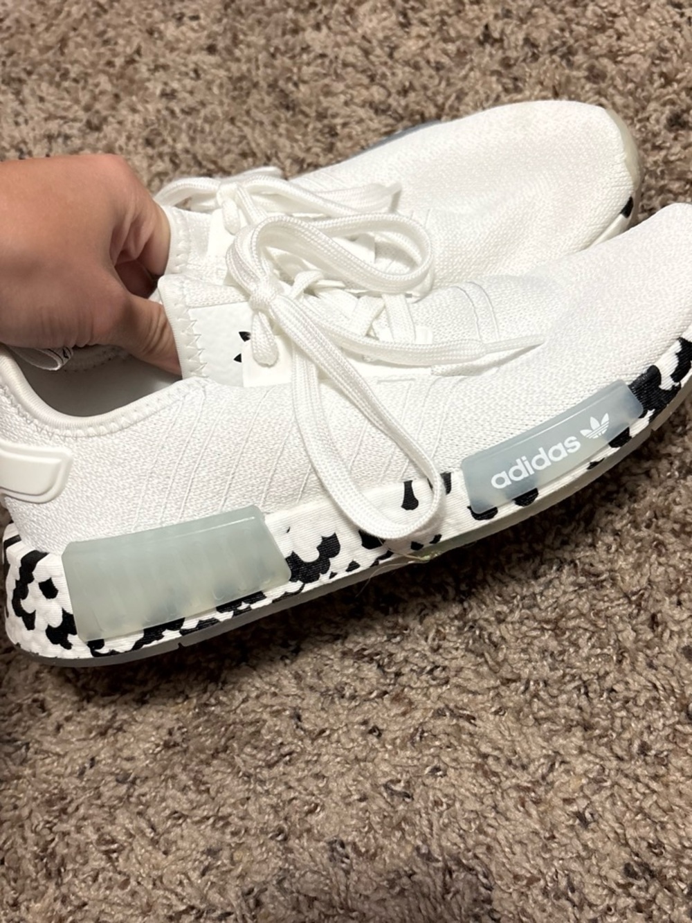 adidas White Sneakers with Black Accent Pattern
